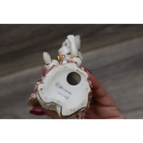 Vintage Geo Z Lefton Collectible Decoration Pink Bloomer Girl Porcelain KW1412 - Picture 8 of 12